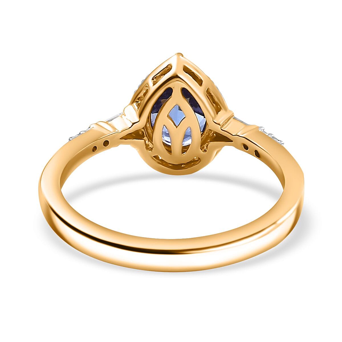 Luxoro AAA Tanzanite and Diamond I2 1.50 ctw Ring in 14K Yellow Gold (Size 7.0) image number 4
