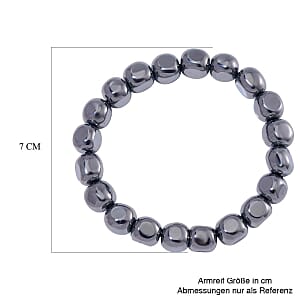 Terahertz Trapezoid Beaded Stretch 128.50 ctw Bracelet (7.00-7.50 In)