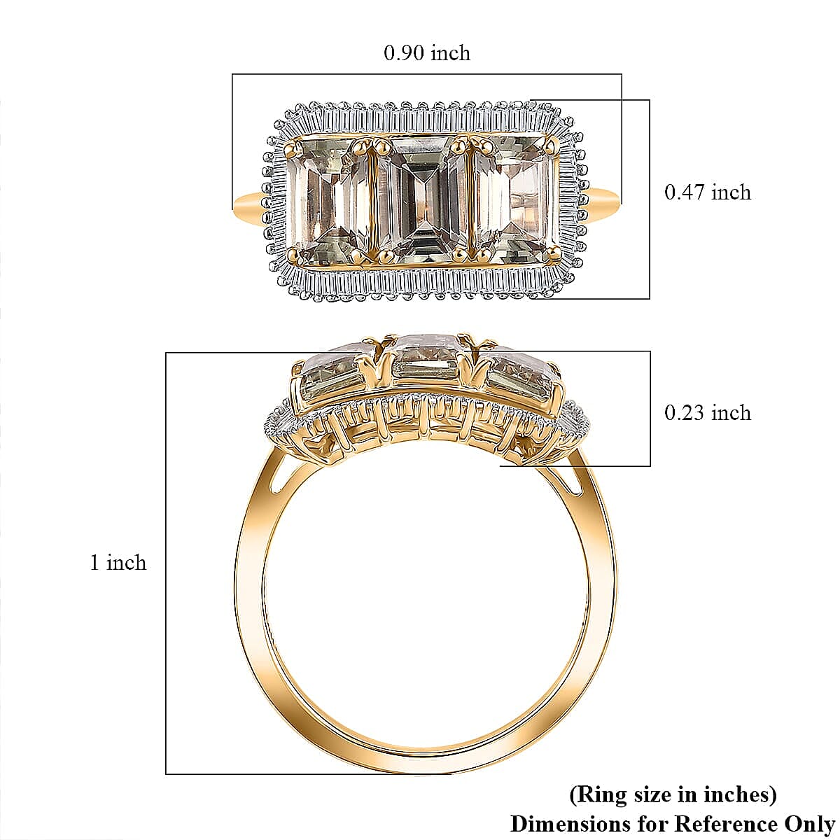 Certified & Appraised Luxoro AAA Turkizite and I2 Diamond 3.85 ctw Ring in 14K Yellow Gold (Size 6.0) image number 5