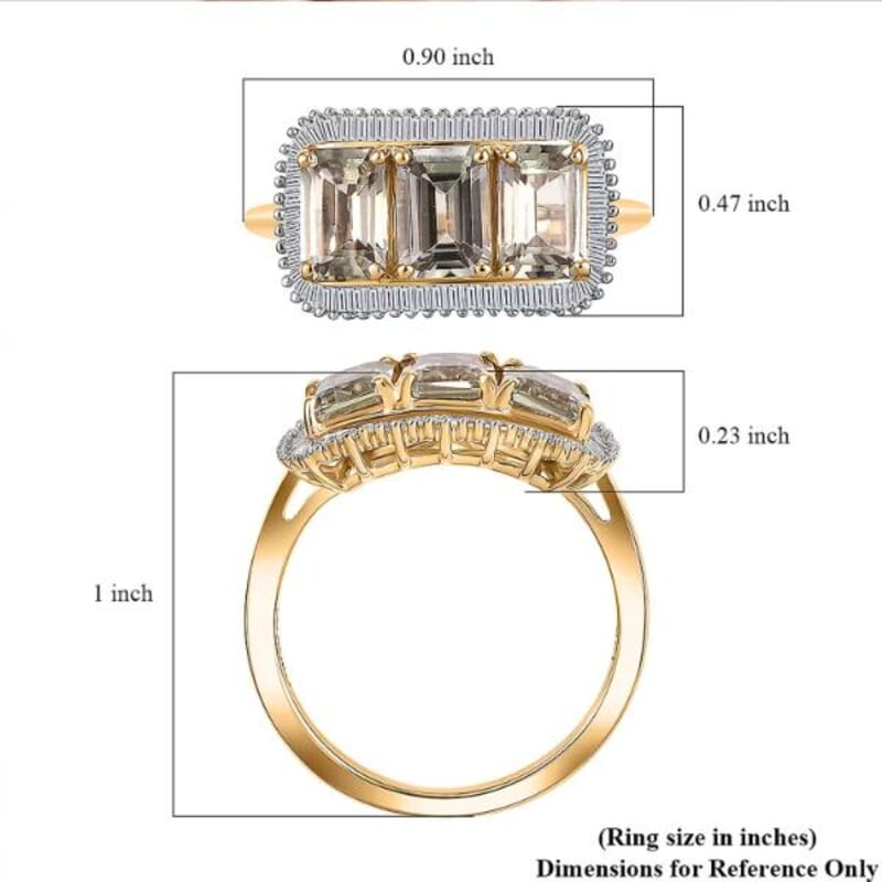 Certified & Appraised Luxoro AAA Turkizite and I2 Diamond 3.85 ctw Ring in 14K Yellow Gold (Size 7.0) (Del. in 12-15 Business Days)
