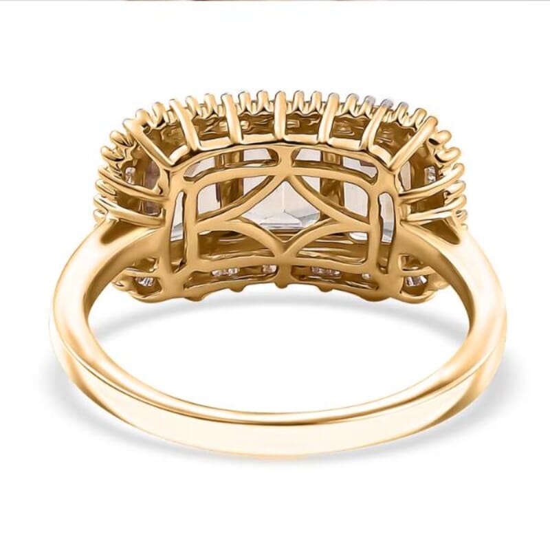 Certified & Appraised Luxoro AAA Turkizite and I2 Diamond 3.85 ctw Ring in 14K Yellow Gold (Size 8.0) (Del. in 12-15 Business Days)