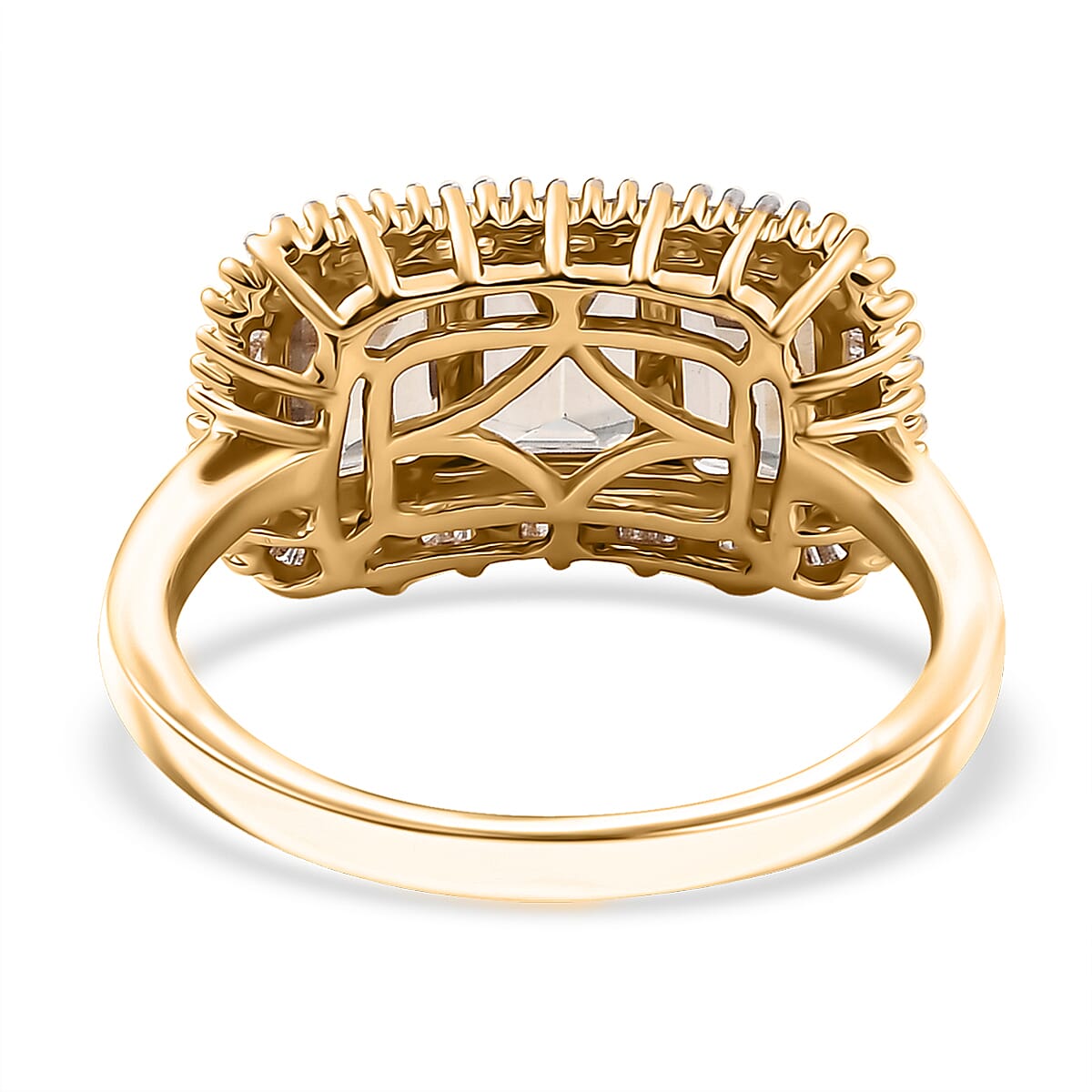 Certified & Appraised Luxoro AAA Turkizite and I2 Diamond 3.85 ctw Ring in 14K Yellow Gold (Size 9.0) (Del. in 12-15 Business Days) image number 4