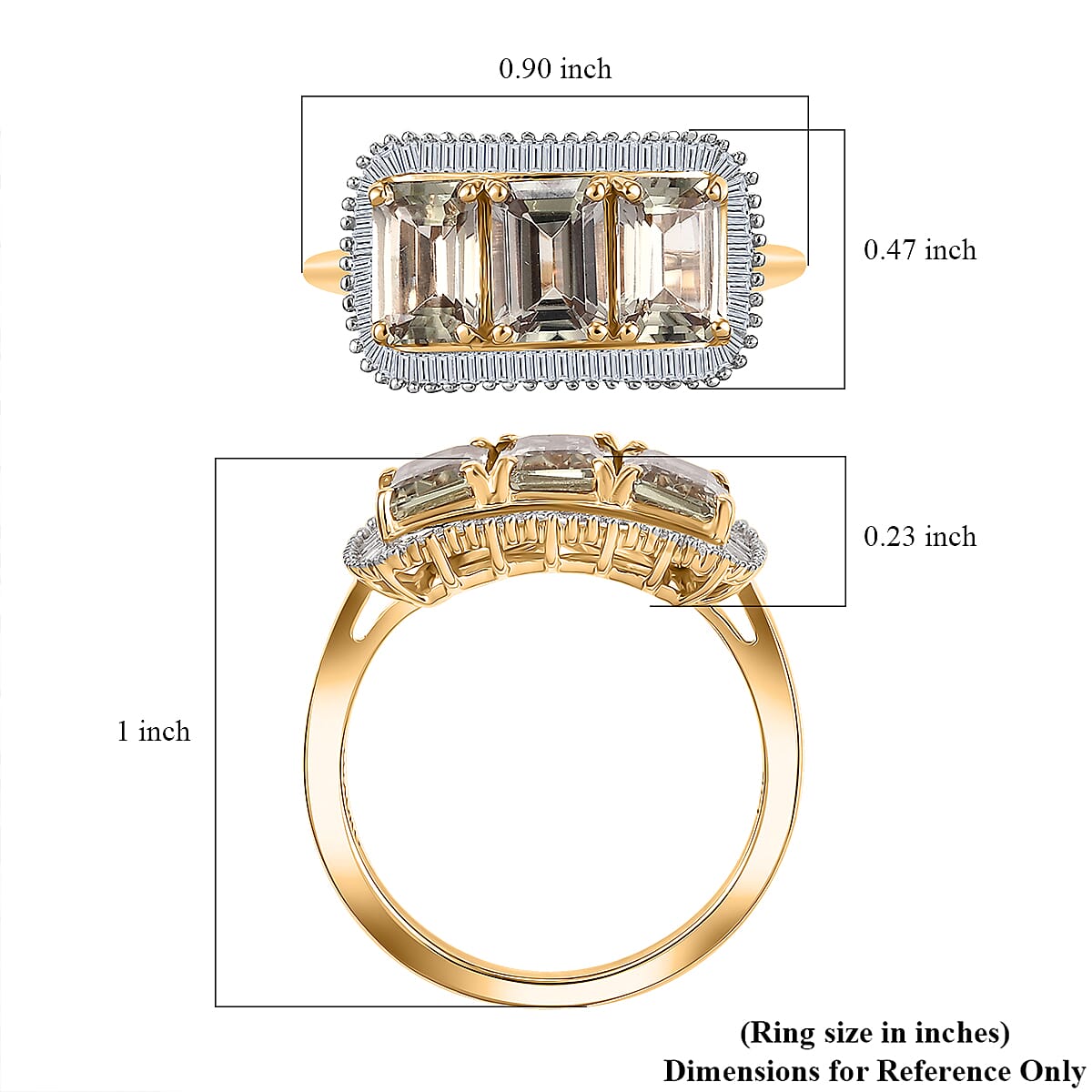 Certified & Appraised Luxoro AAA Turkizite and I2 Diamond 3.85 ctw Ring in 14K Yellow Gold (Size 9.0) (Del. in 12-15 Business Days) image number 5