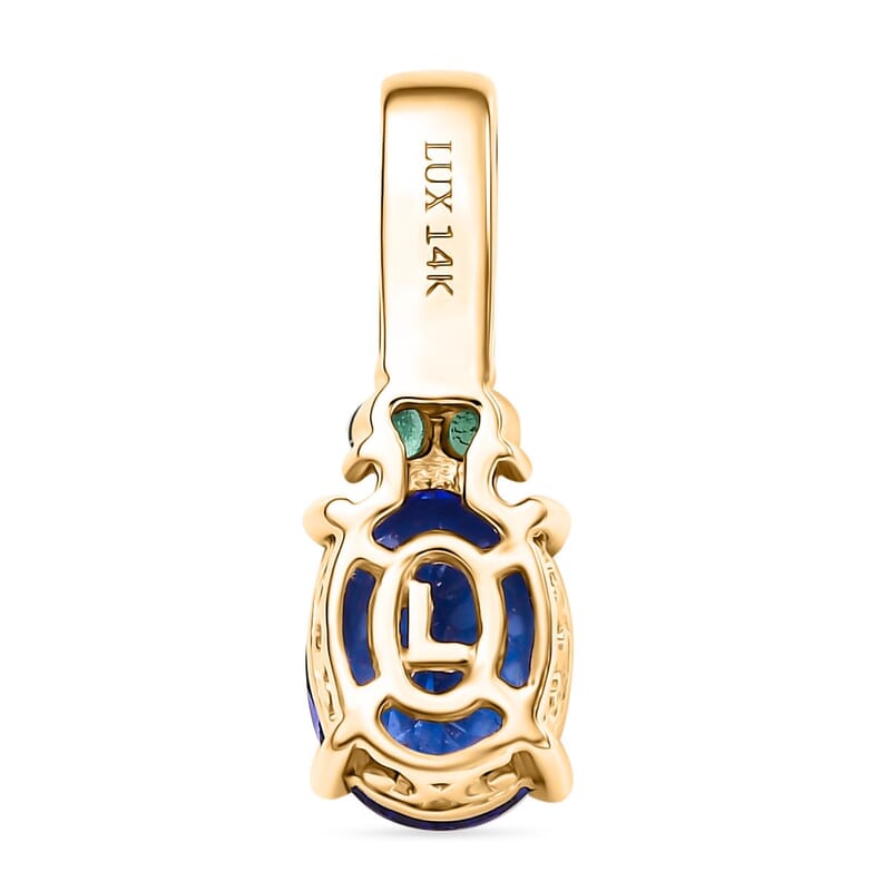 Luxoro AAA Tanzanite, Boyaca Colombian Emerald and Diamond I2 1.80 ctw Ring in 14K Yellow Gold (Size 7.0)
