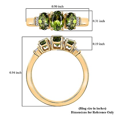 Luxoro AAA Calabar Tourmaline and Diamond I2 1.85 ctw Ring in 14K Yellow Gold (Size  12.0) 4.60 Grams