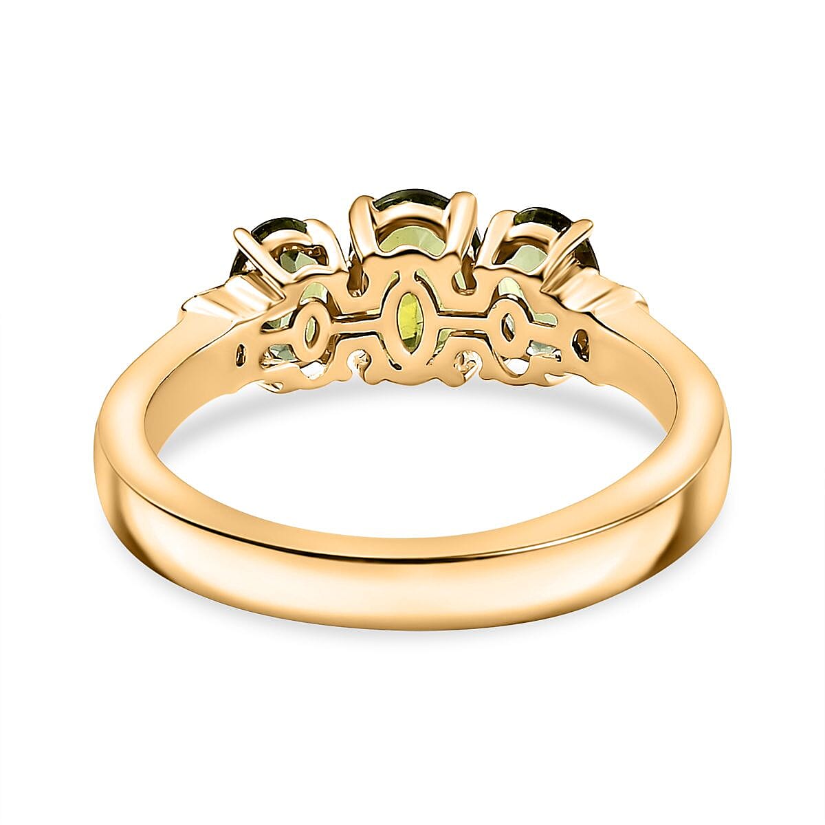 Luxoro 14K Yellow Gold AAA Calabar Tourmaline, Diamond (I2) Ring (Size 8.0) (4.60 g) 1.85 ctw image number 4