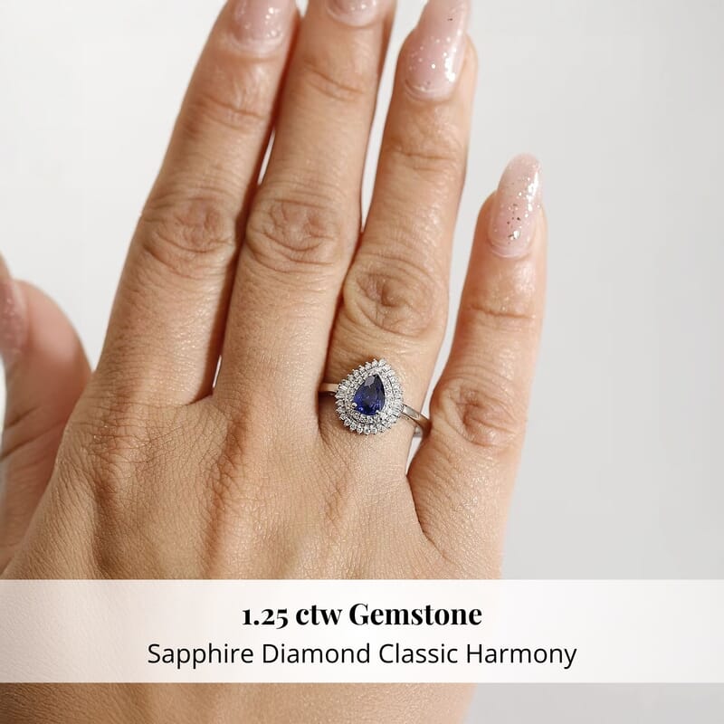 Rhapsody AAAA Ceylon Blue Sapphire and Diamond E-F VS 1.25 ctw Ring in 950 Platinum (Size 7.0) 4.30 Grams