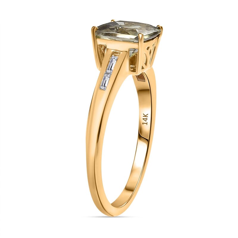 AAA Turkizite and Diamond I2 2.33 ctw Ring in 14K Yellow Gold (Size 8.0)