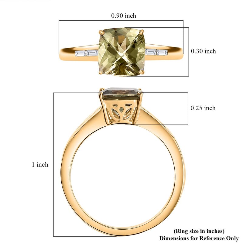 AAA Turkizite and Diamond I2 2.33 ctw Ring in 14K Yellow Gold (Size 8.0)