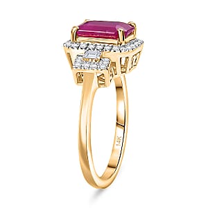 Luxoro AAA Royal Ruby and Diamond I2 2.75 ctw Ring in 14K Yellow Gold (Size 8.0) 4.48 Grams