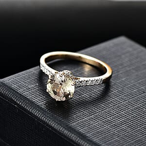 Luxoro AAA Turkizite and Diamond I2 2.15 ctw Ring in 14K Yellow Gold (Size 8.0)