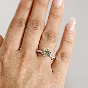 Luxoro AAA Turkizite and Diamond I2 2.15 ctw Ring in 14K Yellow Gold (Size 8.0)