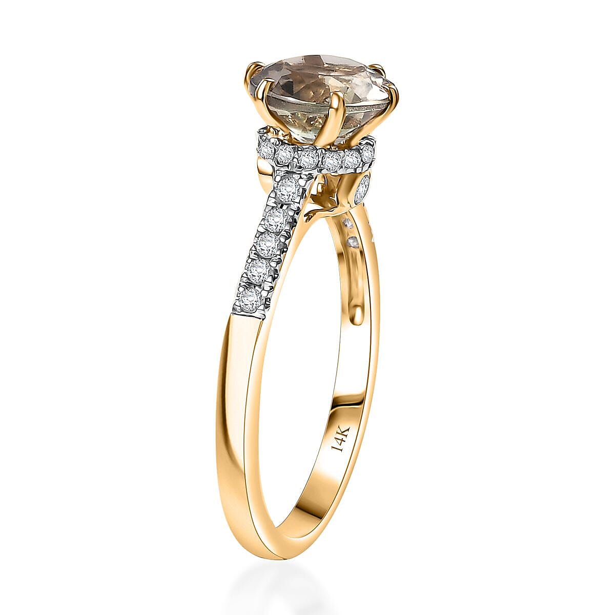 Luxoro AAA Turkizite and Diamond I2 2.15 ctw Ring in 14K Yellow Gold (Size 8.0) image number 3