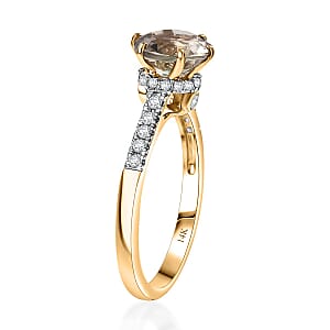 Luxoro AAA Turkizite and Diamond I2 2.15 ctw Ring in 14K Yellow Gold (Size 8.0)