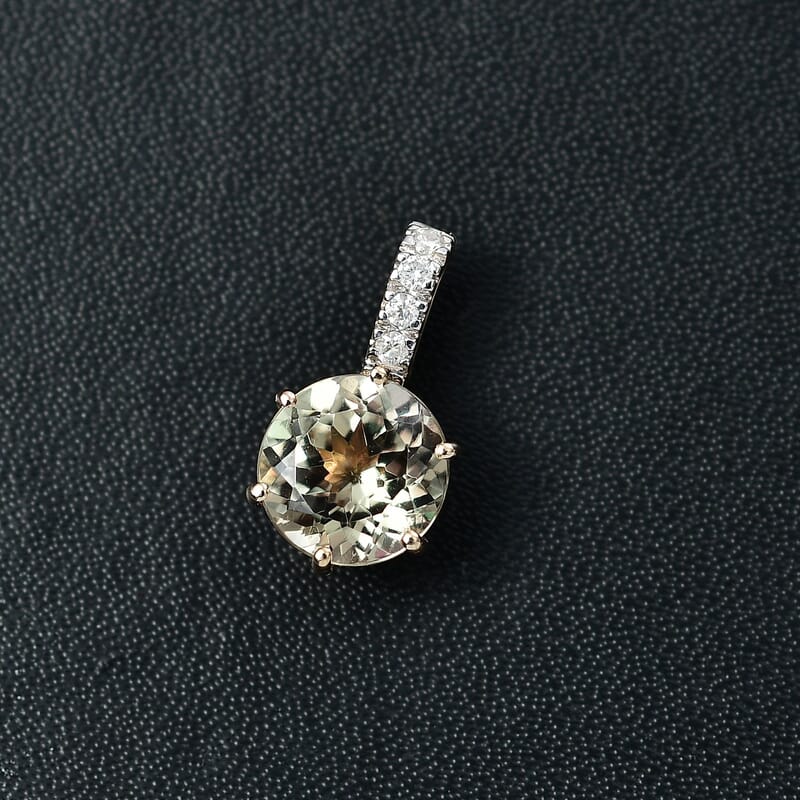 Luxoro AAA Turkizite and Diamond I2 2.00 ctw Ring in 14K Yellow Gold (Size 8.0)