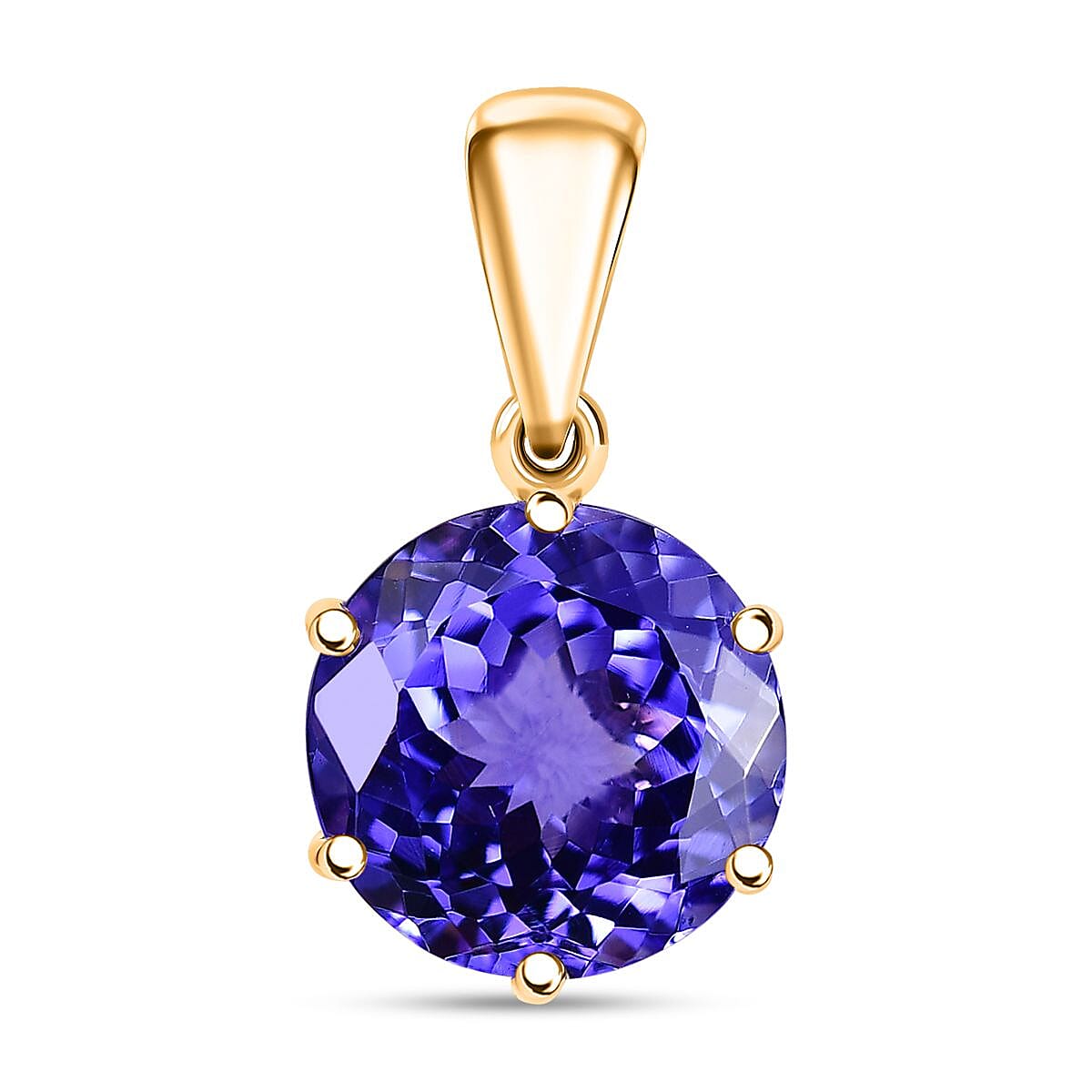 AAA Tanzanite 4.45 ctw Solitaire Pendant without Chain in 18K Yellow Gold
