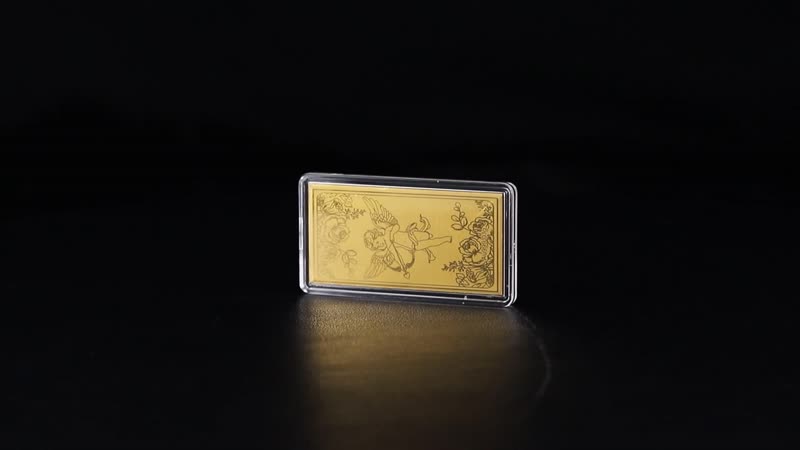 24K Yellow Gold Love Bar 55x30mm