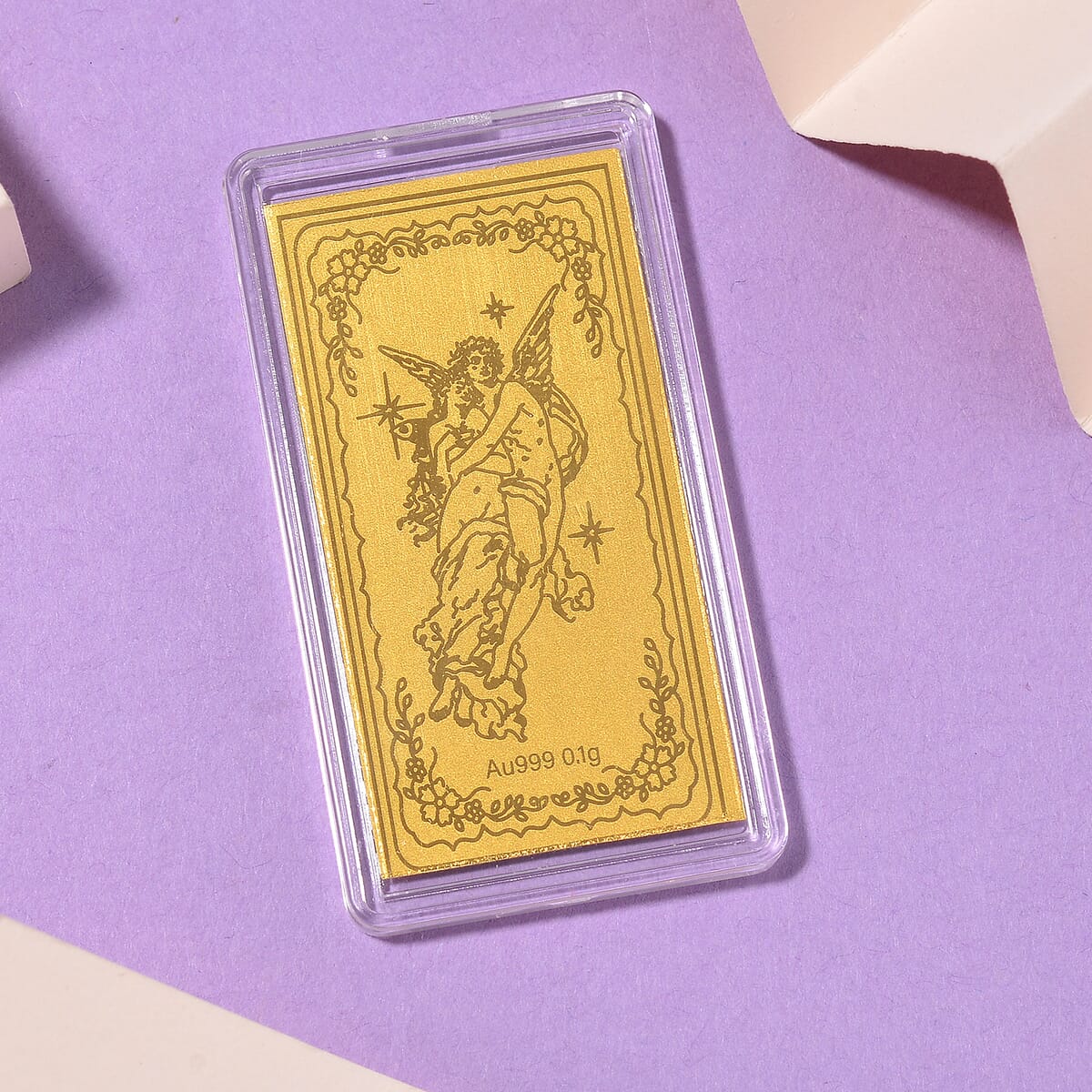 24K Gold Angel Emboss Sheet 55x30mm image number 1