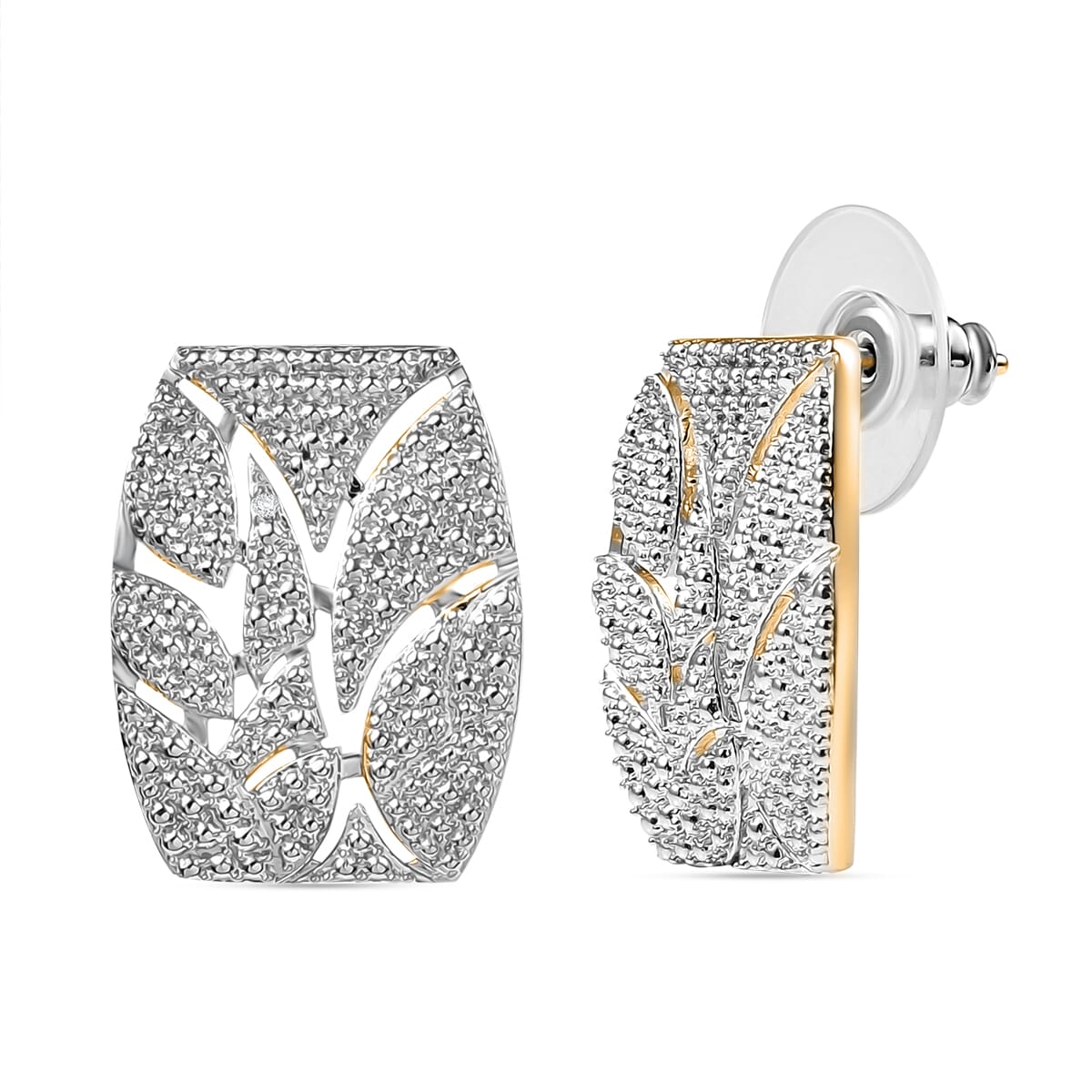 Karis Diamond Accent Earrings in Platinum Bond and 18K YG Plated image number 0
