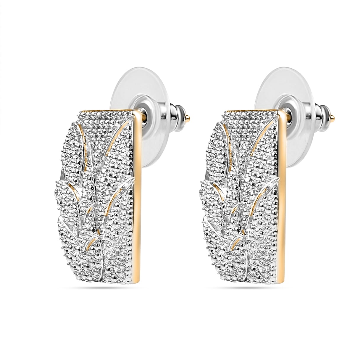 Karis Diamond Accent Earrings in Platinum Bond and 18K YG Plated image number 3