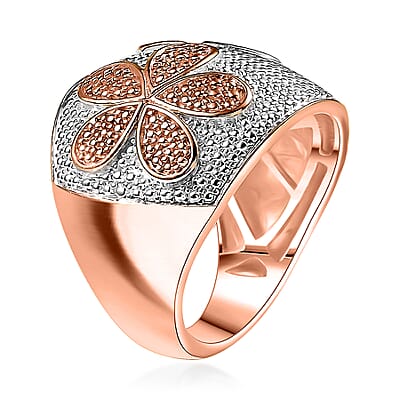 Karis Natural Champagne Diamond Accent Star Fish Ring in 18K RG Plated (Size 10.0)