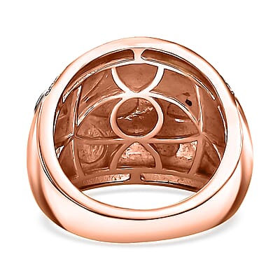 Karis Natural Champagne Diamond Accent Star Fish Ring in 18K RG Plated (Size 10.0)