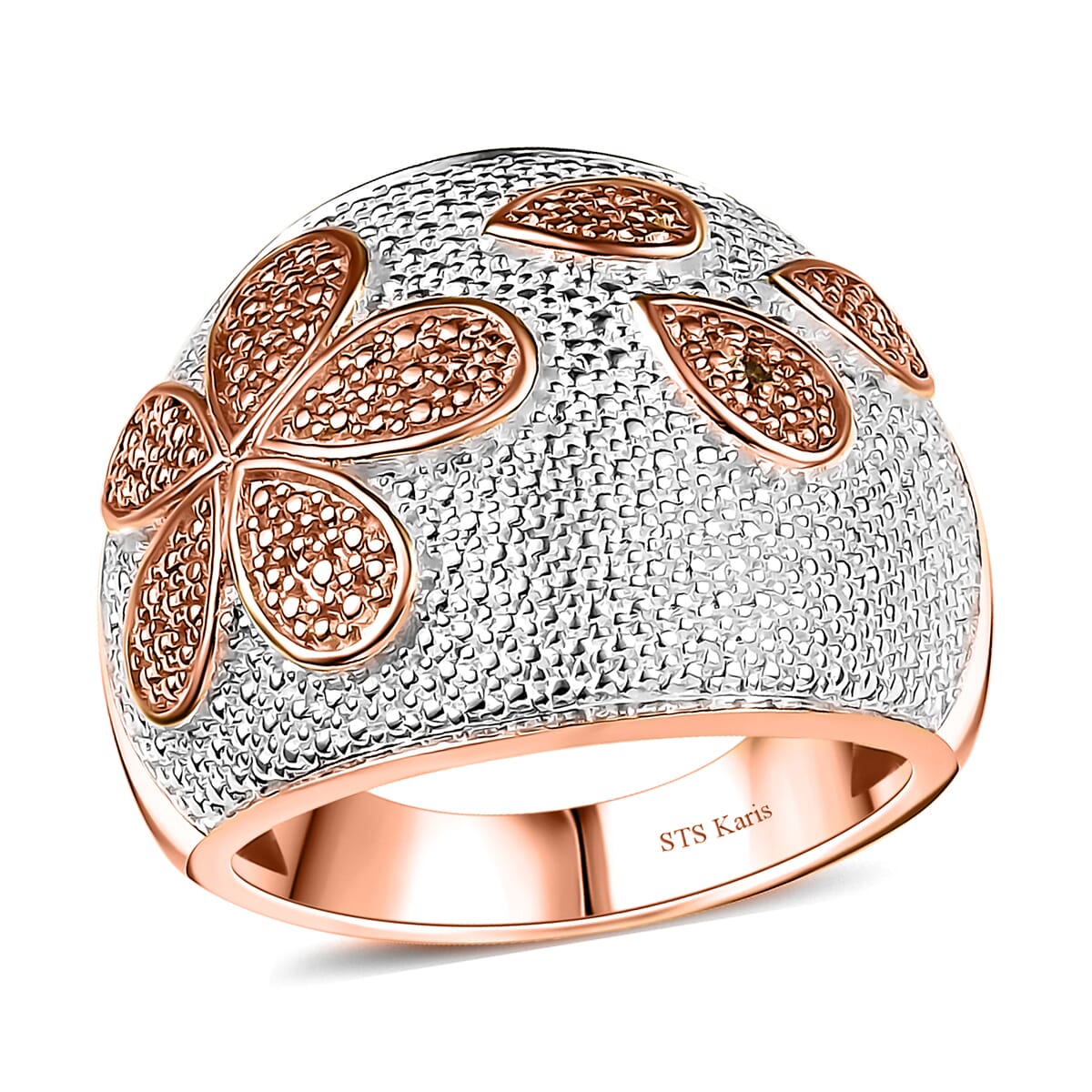 Karis Natural Champagne Diamond Accent Star Fish Ring in 18K RG Plated (Size 5.0) image number 0