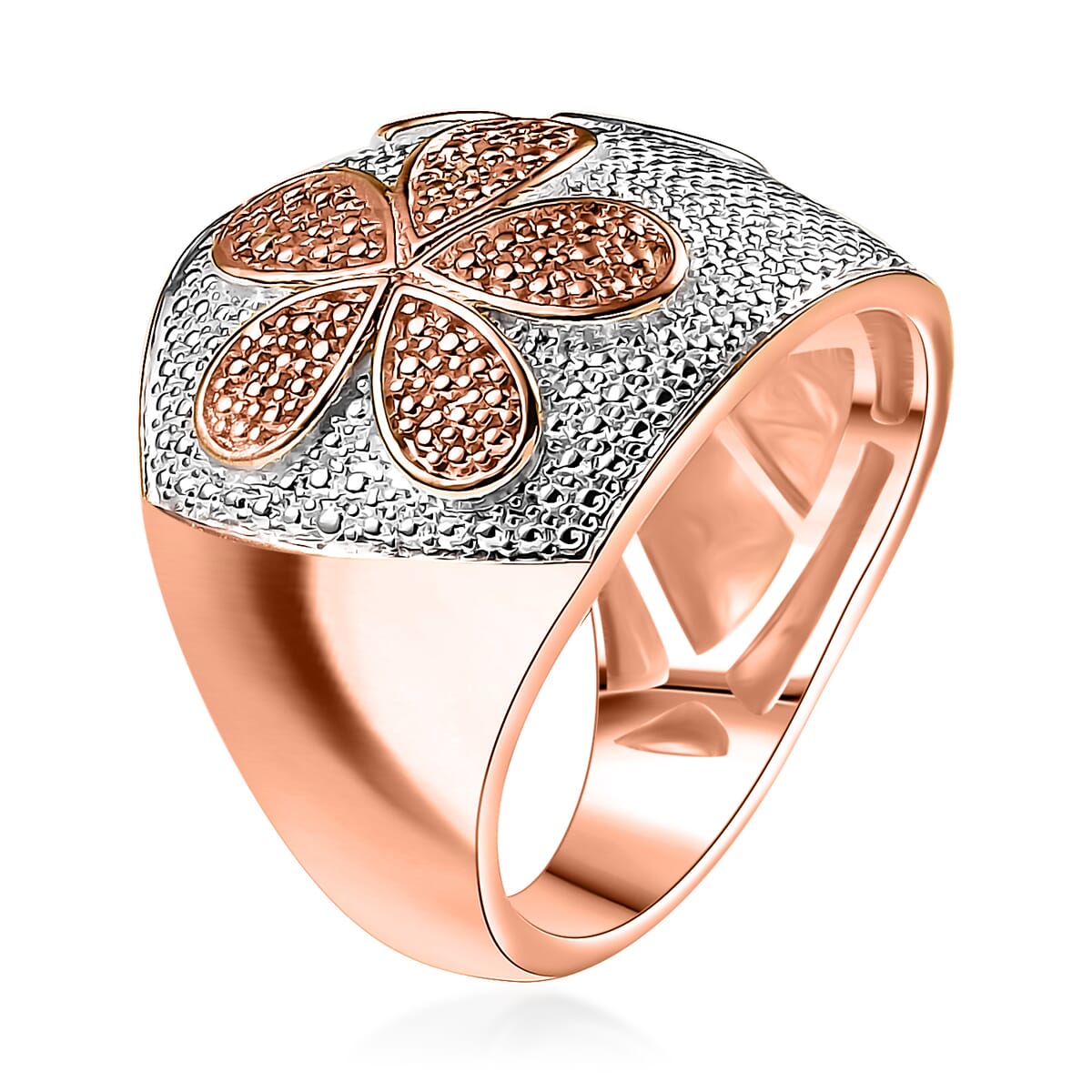 Karis Natural Champagne Diamond Accent Star Fish Ring in 18K RG Plated (Size 5.0) image number 3
