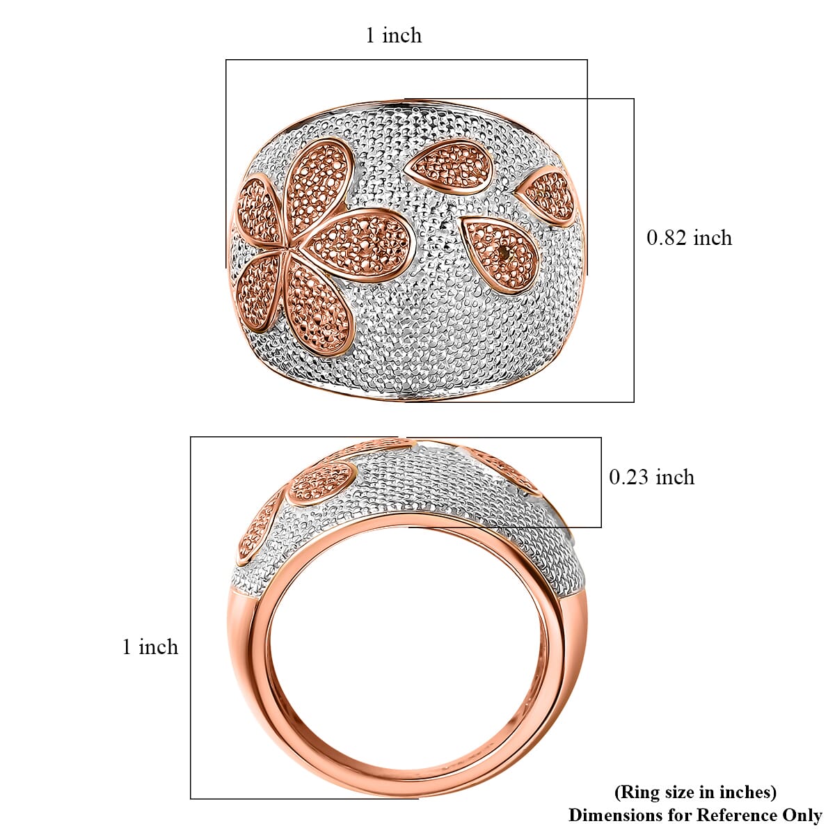 Karis Natural Champagne Diamond Accent Star Fish Ring in 18K RG Plated (Size 5.0) image number 5