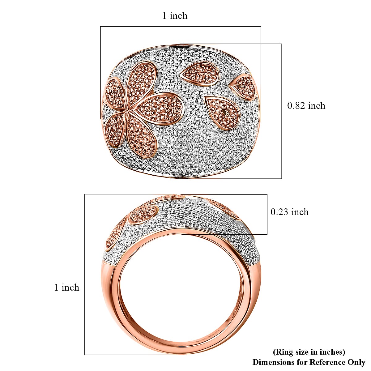 Karis Natural Champagne Diamond Accent Star Fish Ring in 18K RG Plated (Size 7.0) image number 5