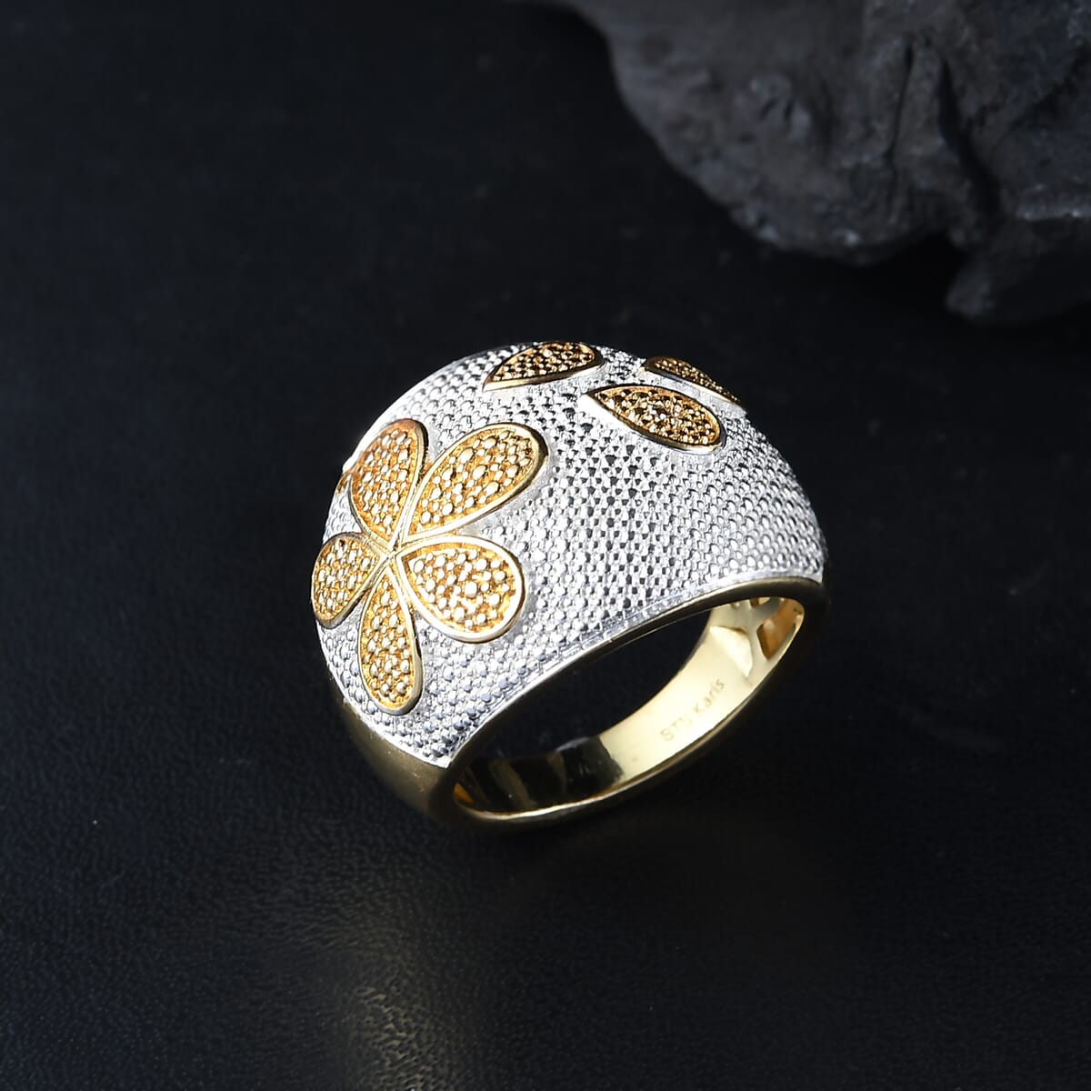 Karis Natural Yellow Diamond Accent Star Fish Ring in 18K YG Plated (Size 7.0) image number 1