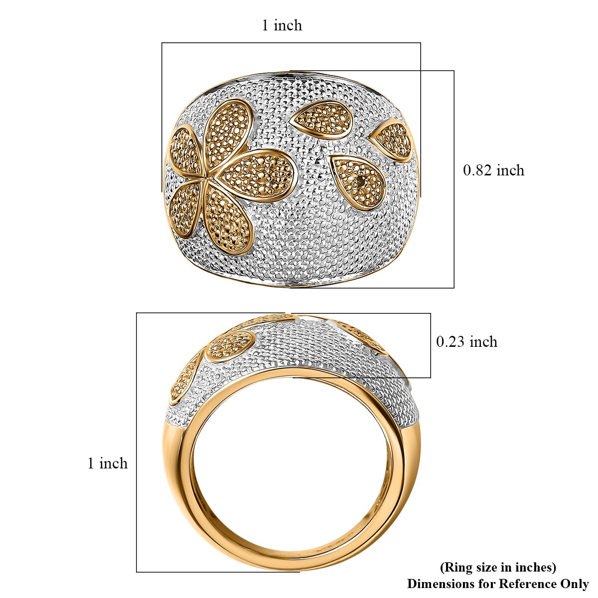 Karis Natural Yellow Diamond Accent Star Fish Ring in 18K YG Plated (Size 7.0) image number 5