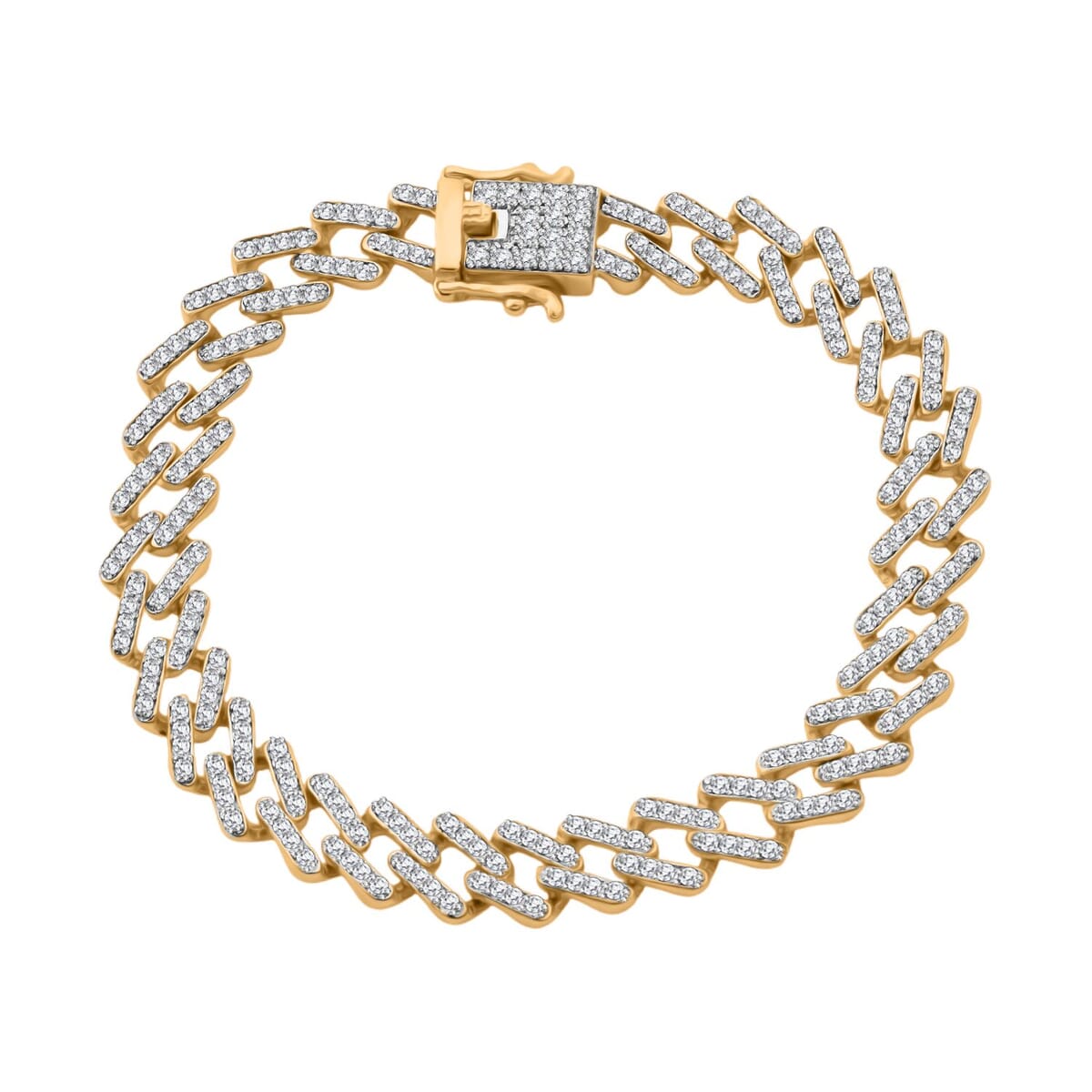 Moissanite 2.50 ctw Curb Chain Bracelet in Vermeil Yellow Gold Over Sterling Silver (6.50 In) image number 0