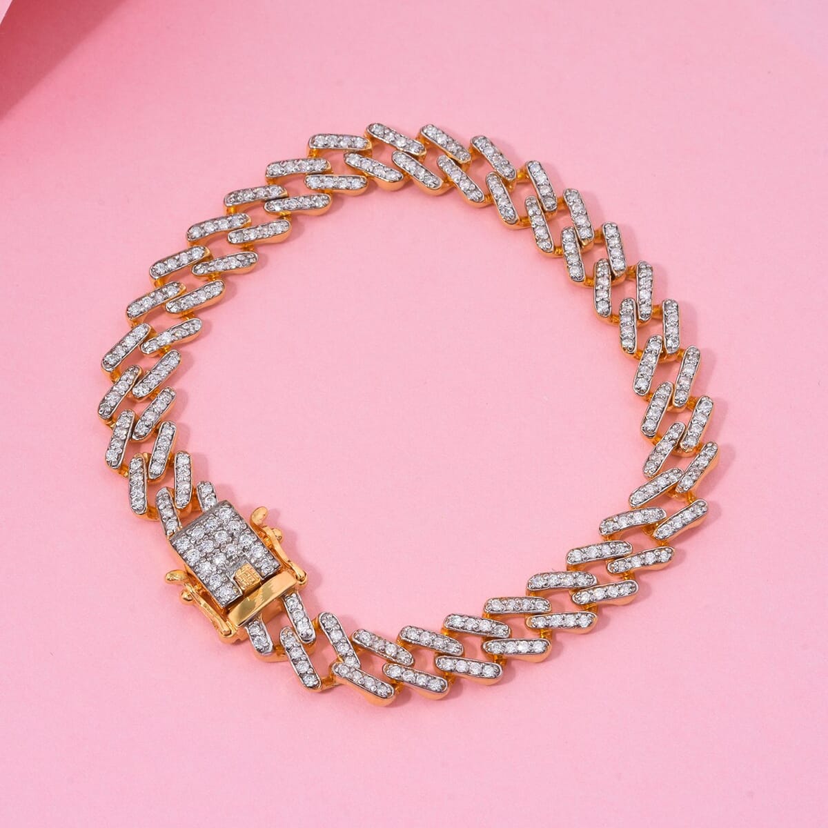 Moissanite 2.50 ctw Curb Chain Bracelet in Vermeil Yellow Gold Over Sterling Silver (6.50 In) image number 1