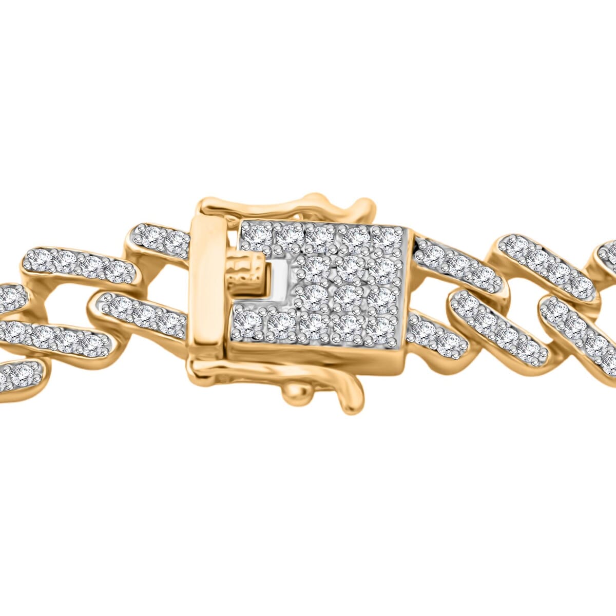 Moissanite 2.50 ctw Curb Chain Bracelet in Vermeil Yellow Gold Over Sterling Silver (6.50 In) image number 3