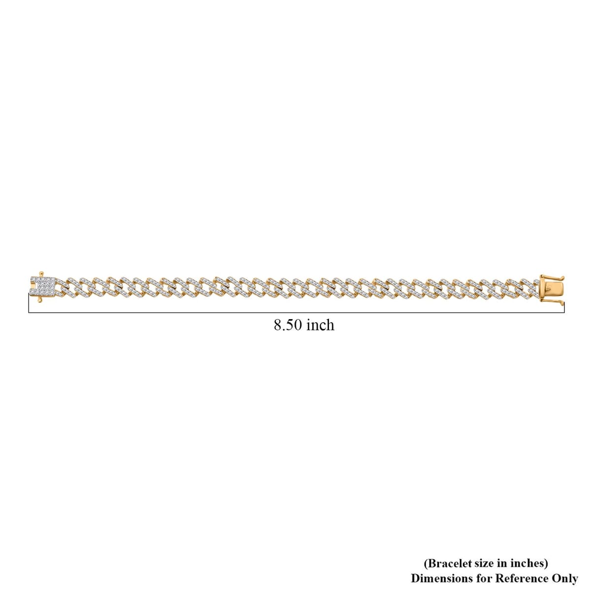 Moissanite 3.10 ctw Curb Chain Bracelet in Vermeil Yellow Gold Over Sterling Silver (8.00 In) image number 4