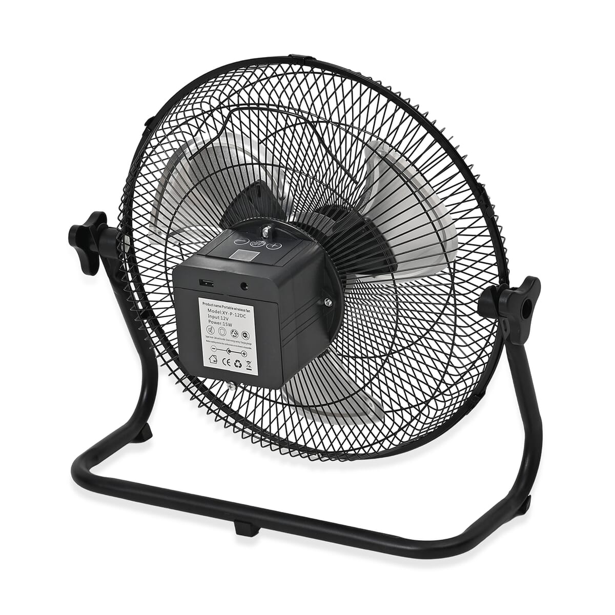 Solar Power 12 Fan, 15W Solar Panel, 15000mAh Battery, USB interface image number 3