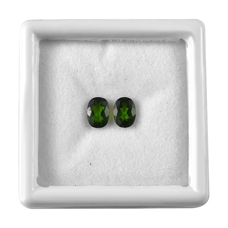 Chrome Diopside Set of 2 (Ovl 7x5 mm) 1.47 ctw