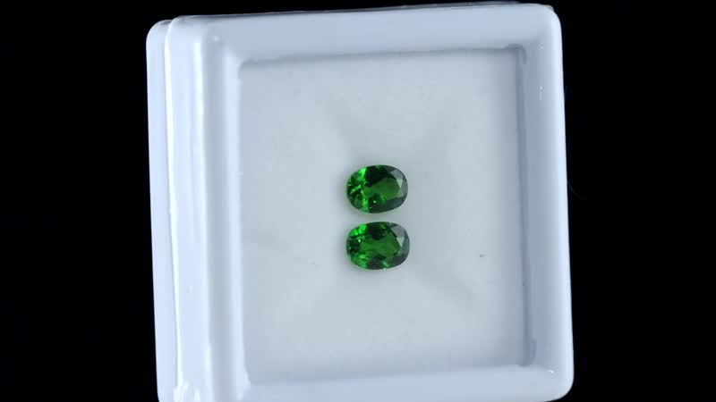 Chrome Diopside Set of 2 (Ovl 7x5 mm) 1.47 ctw