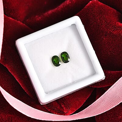 Chrome Diopside Set of 2 (Ovl 7x5 mm) 1.47 ctw