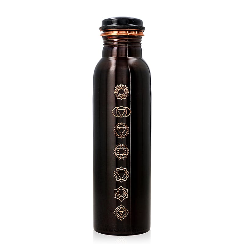 Copper Infused Bottle with Shungite Infuser and Beaded Bracelet