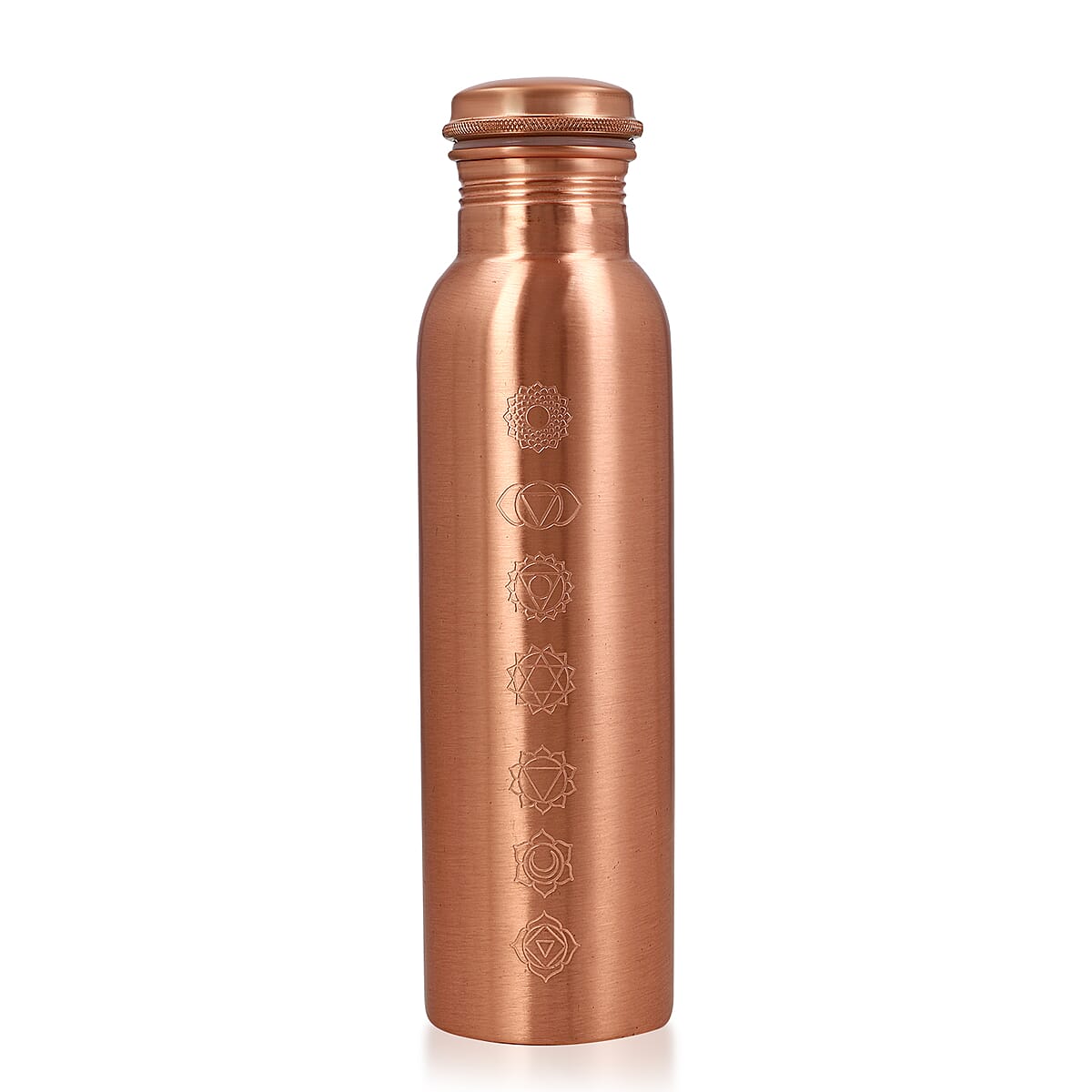 Bronze Copper Infused Bottle 32oz with Shungite Infuser and Seven Chakra Beaded Stretch Bracelet image number 1