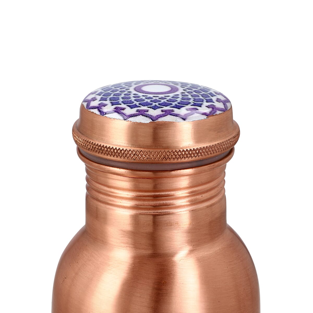 Multi Color Printed Copper Infused Bottle 32oz with Shungite Infuser with FREE Seven Chakra Beaded Stretch Bracelet image number 4