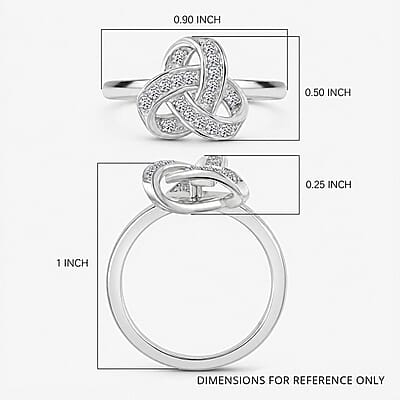 Luxuriant Lab Grown Diamond G-H SI 0.20 ctw Knot Ring in Rhodium Over Sterling Silver (Size 10.0)
