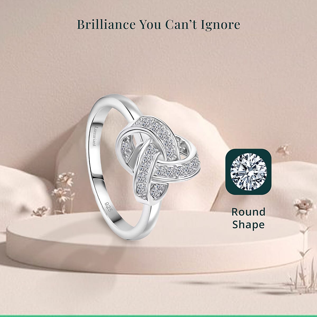 Luxuriant Lab Grown Diamond G-H SI 0.20 ctw Knot Ring in Rhodium Over Sterling Silver (Size 5.0)  image number 5