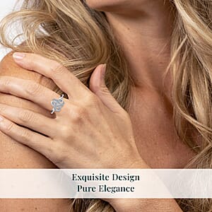 Luxuriant Lab Grown Diamond 0.20 ctw Knot Ring in Rhodium Over Sterling Silver (Size  6.0) (Del. In 10-12 Days)