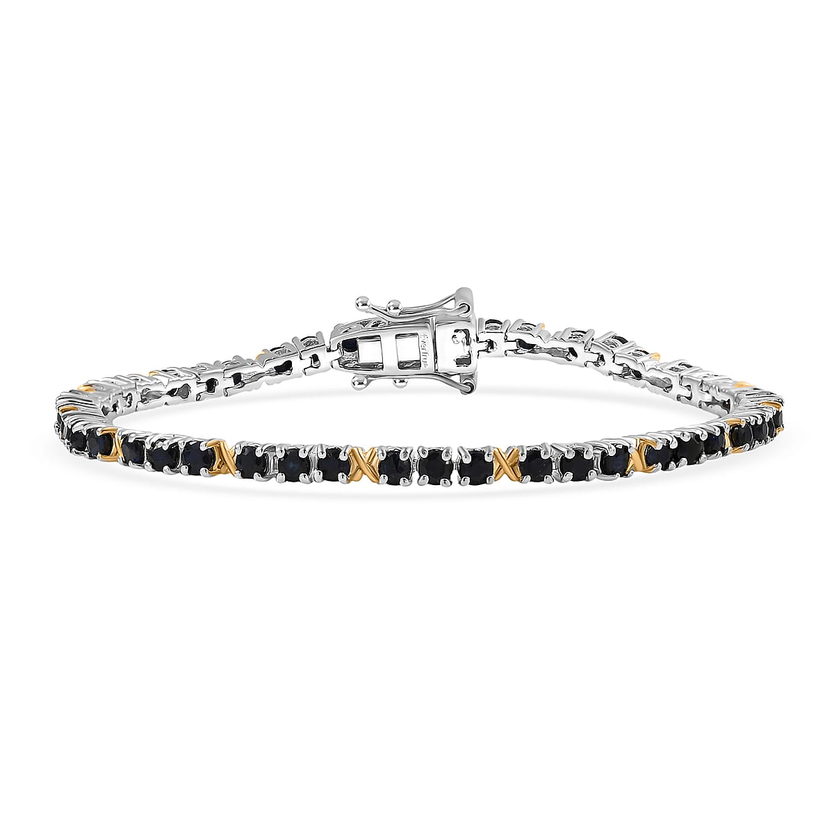 EverTrue Blue Sapphire 5.40 ctw Bracelet in 18K YG Plated and Platinum Bond (6.50 In) image number 0