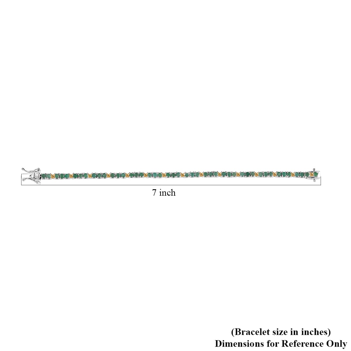 Karis Emerald Tennis Bracelet 18K YG Plated and Platinum Bond (6.50 In) 3.70 ctw image number 4