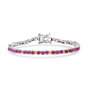 Karis Ruby 5.85 ctw Bracelet in 18K YG Plated and Platinum Bond (6.50 In)