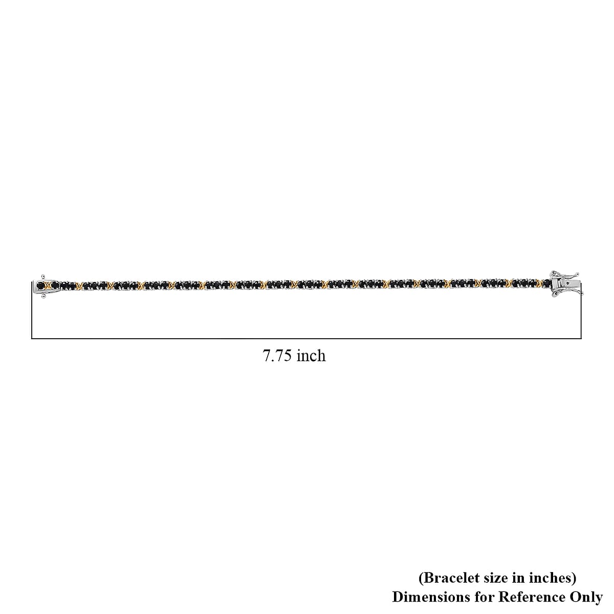 EverTrue Blue Sapphire 6.00 ctw XOXO Bracelet in 18K YG Plated and Platinum Bond (7.25 In) image number 4
